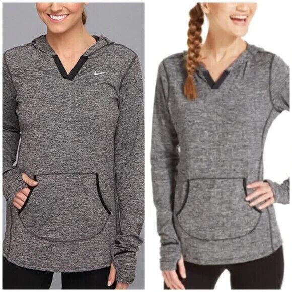 Nike Running Element Hooded Jacket Womens XS Purple Dri Fit Flat Seam Thumbholes - Picture 15 of 16